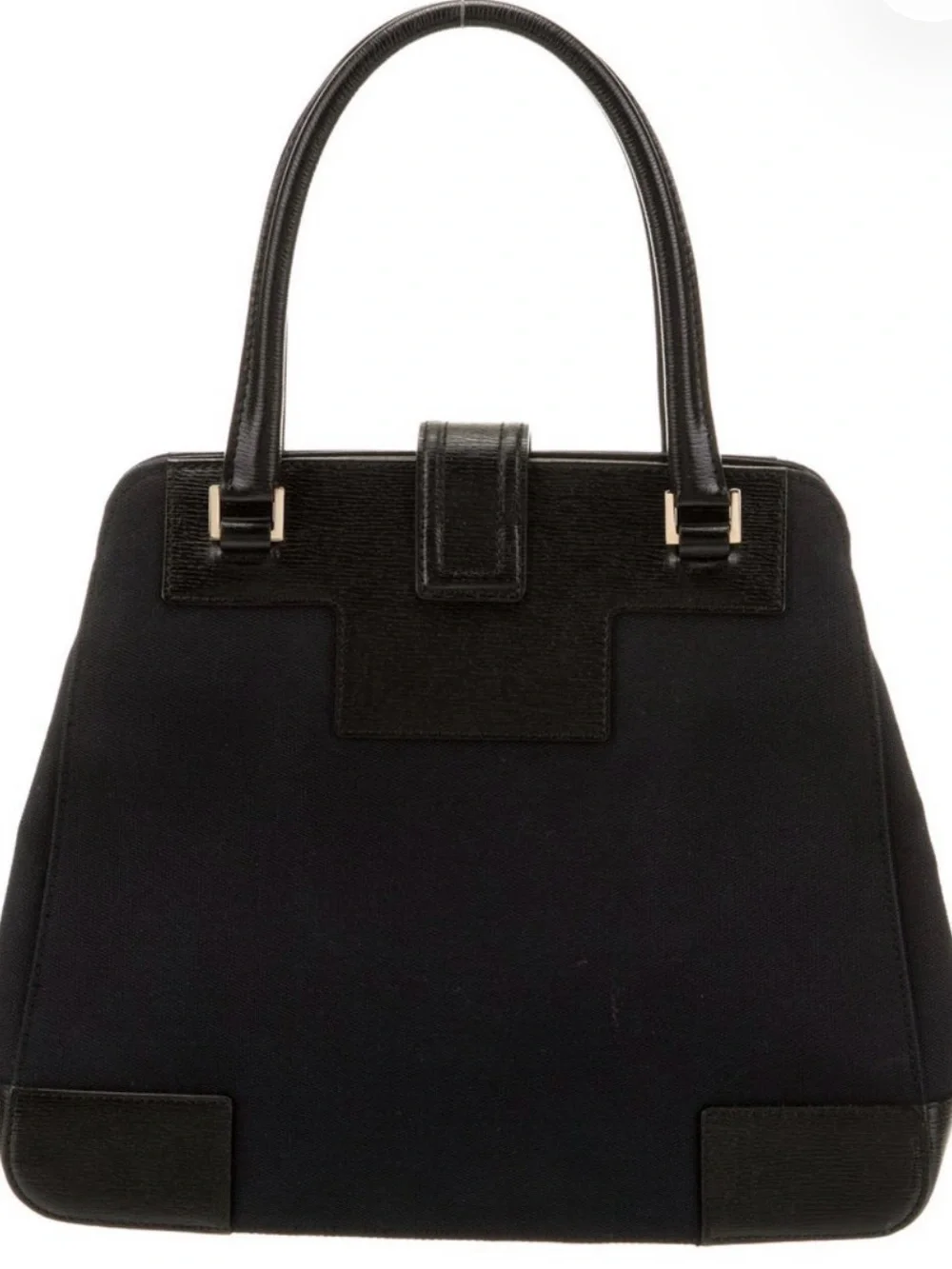 Gucci Black Satchel with Gold G-Buckle and Logo Pouch